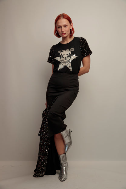 Falda Combinada Lentejuelas