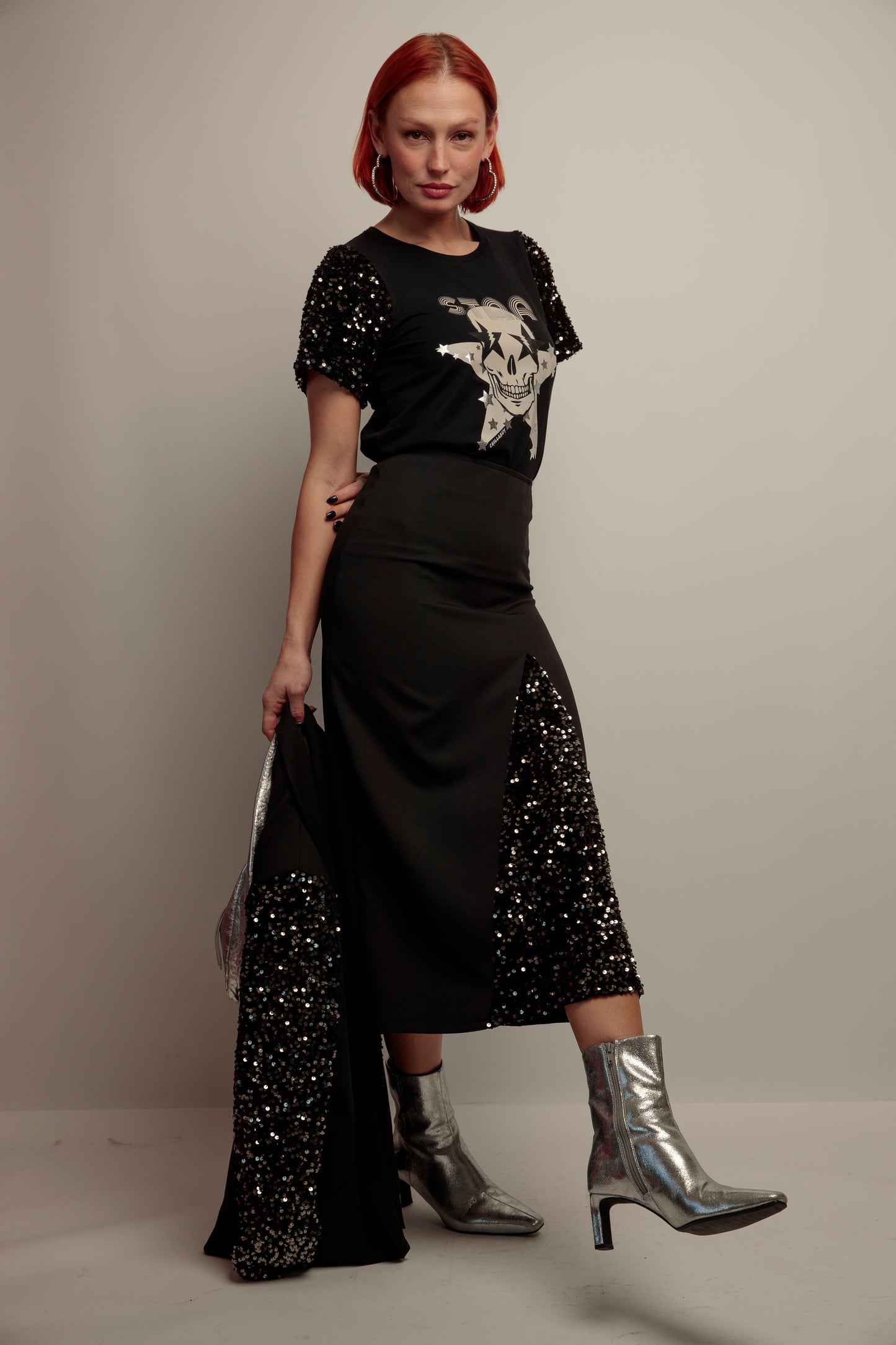 Falda Combinada Lentejuelas