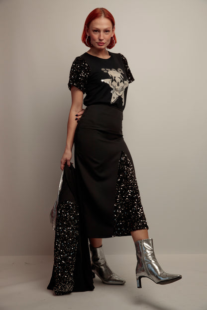 Falda Combinada Lentejuelas