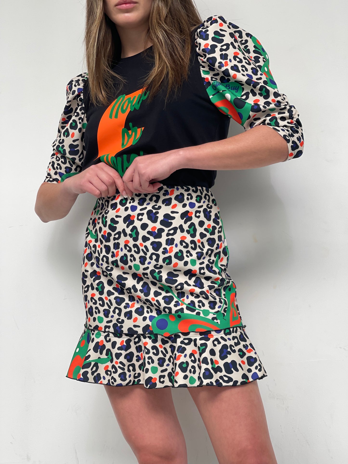 Fly Print Mini Skirt