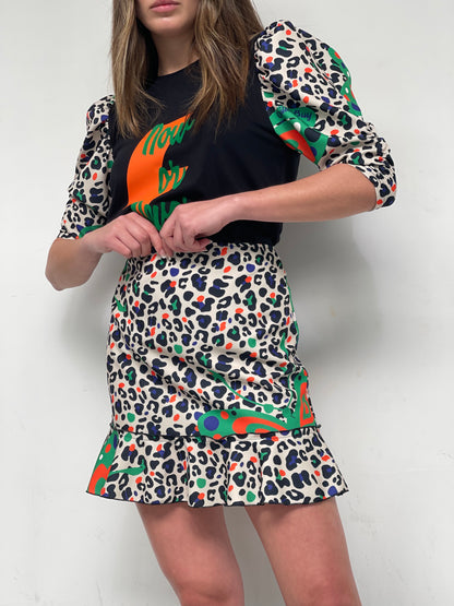 Fly Print Mini Skirt