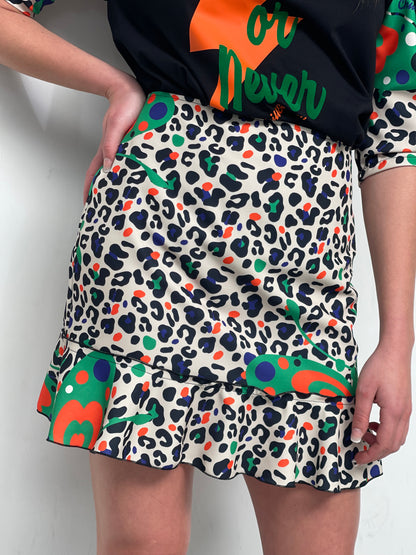 Fly Print Mini Skirt