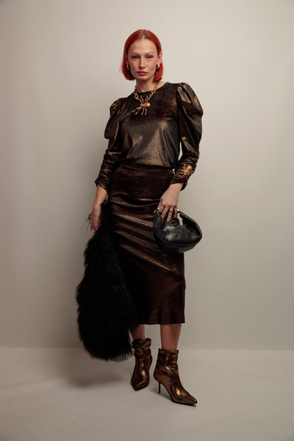 Falda Tachas Terciopelo Negro