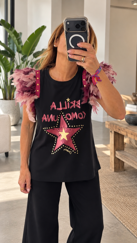Camiseta Plumas Brilla Mix