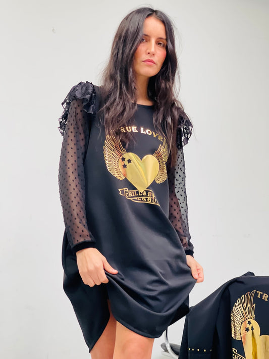 Vestido Abullonado Corazón True Love