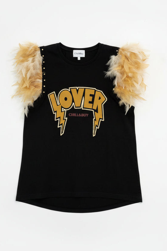 T-shirt à plumes de rock star