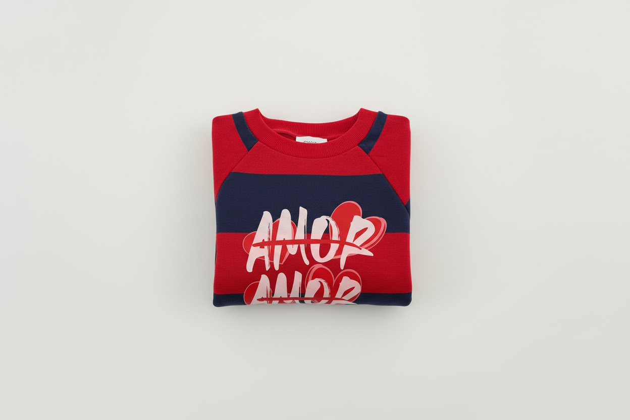Sweat-shirt rayé amour mort