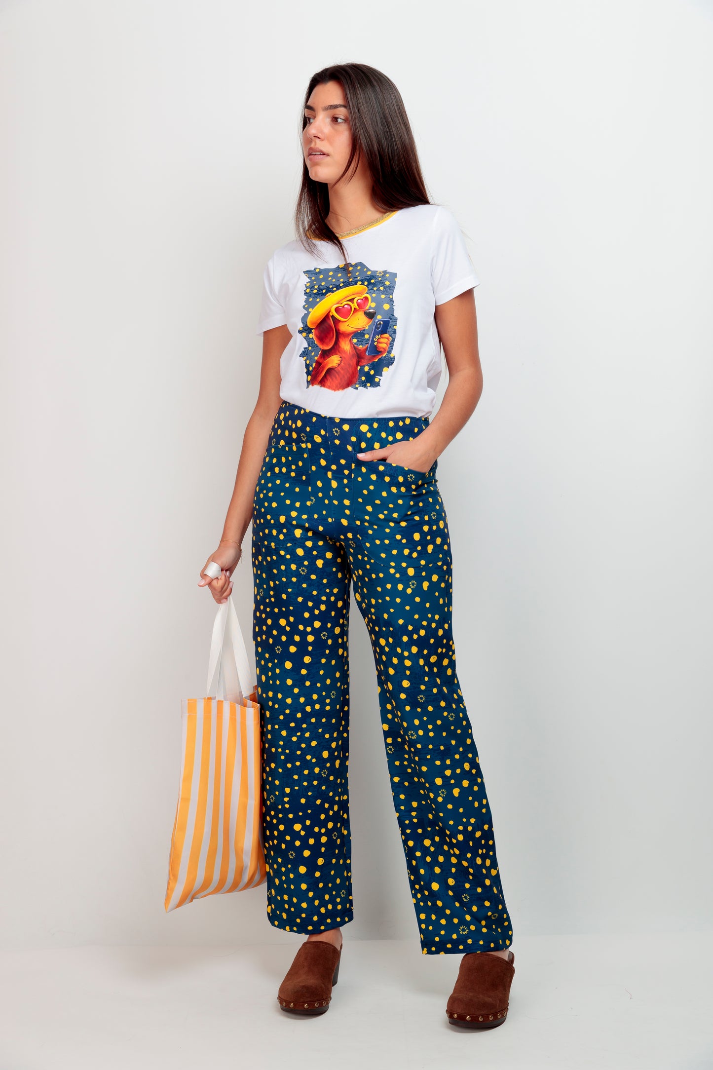 Pantalon poches à pois