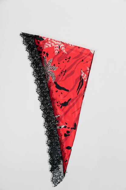 Foulard dentelle fleuri