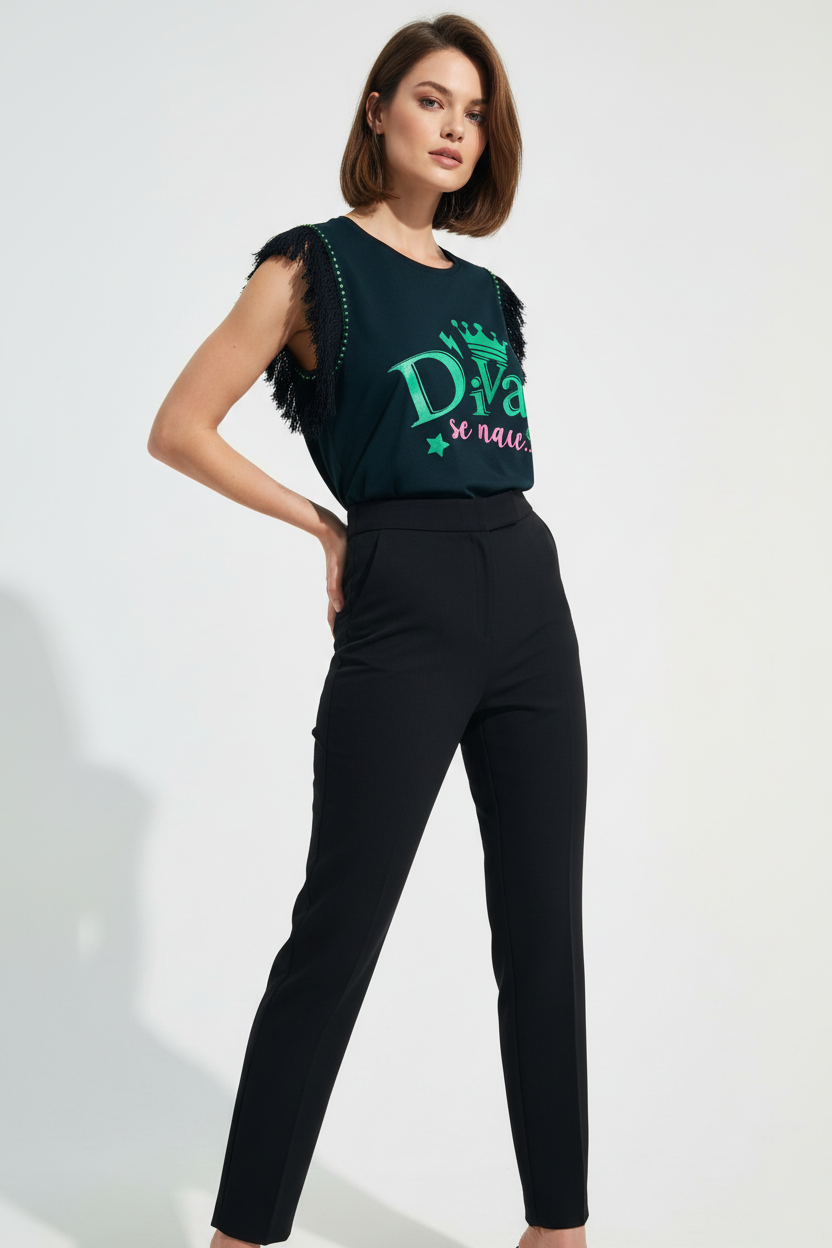 Camiseta Flecos Diva Verde