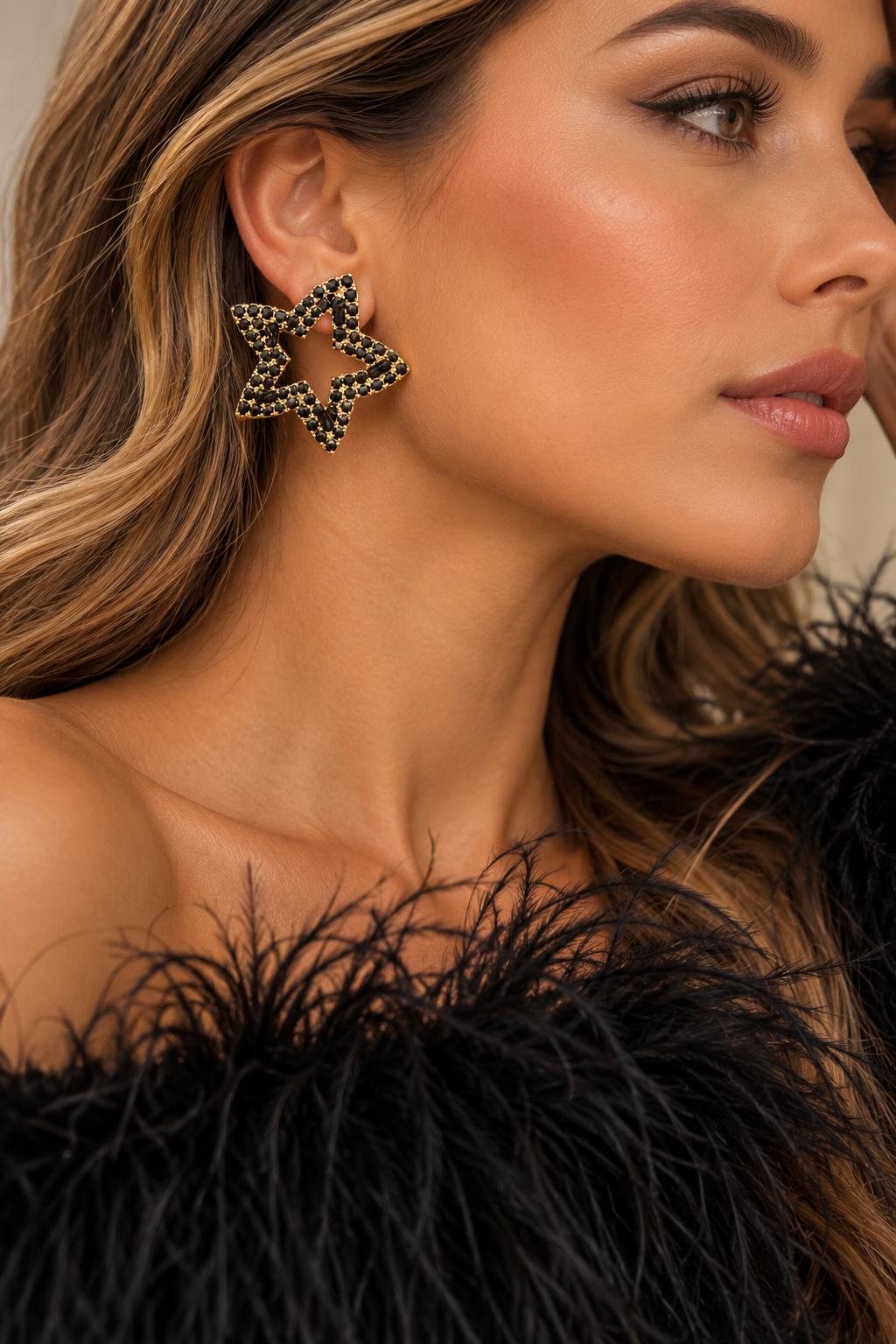 Pendientes Star Black