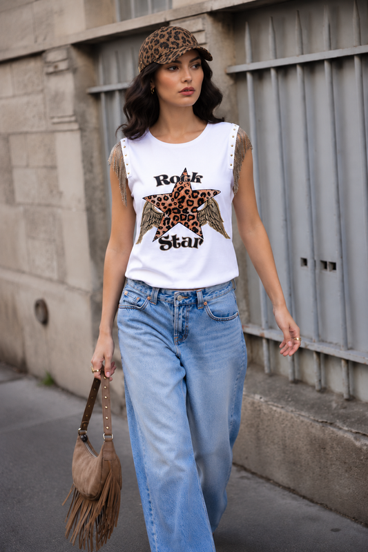 Camiseta Flecos Rock Star