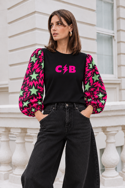 Camiseta Abullonada Vibrant Fucsia