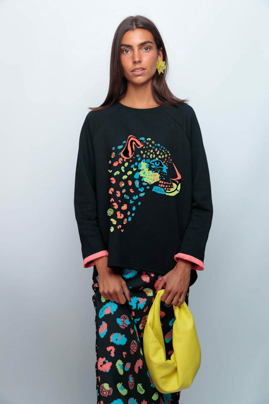 SUDADERA FLECOS PRINT SKULL SKULL TIGER