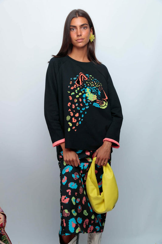 SUDADERA FLECOS PRINT SKULL SKULL TIGER