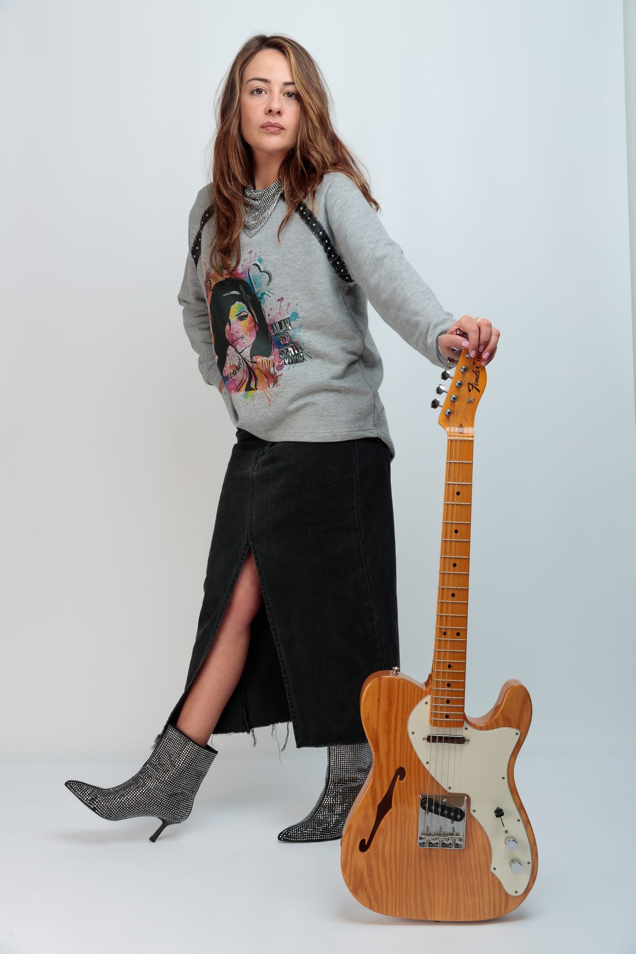 SUDADERA TACHAS PLATA AMY FESTIVAL