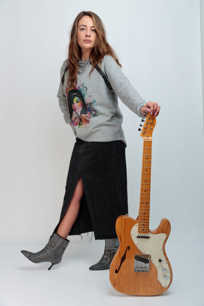 SUDADERA TACHAS PLATA AMY FESTIVAL