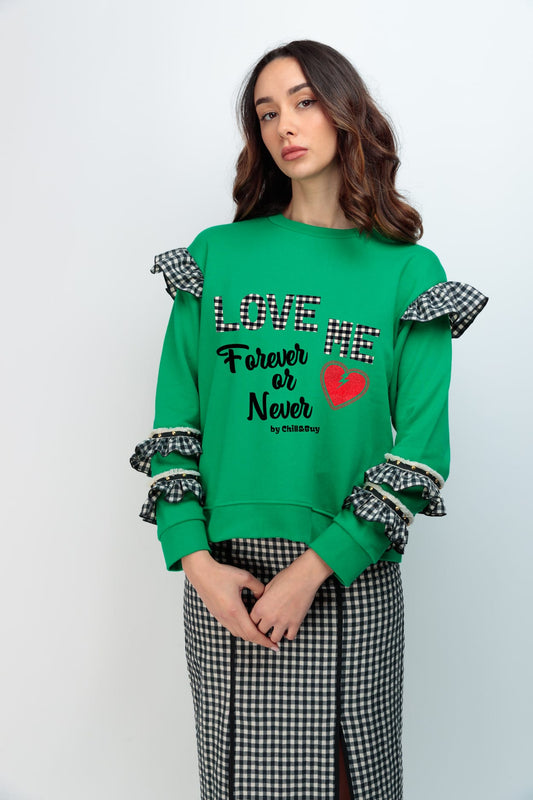 SUDADERA VERDE NICOLEA FOREVER