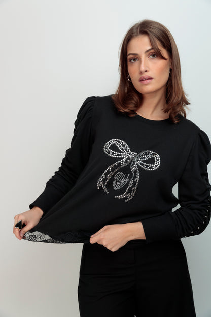 Sudadera Canela Lazo Tachas