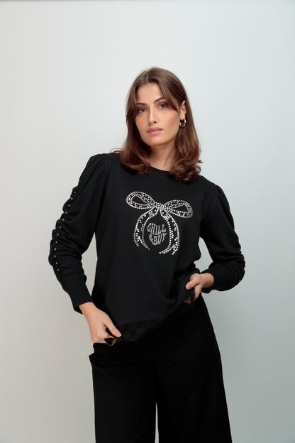 Sudadera Canela Lazo Tachas