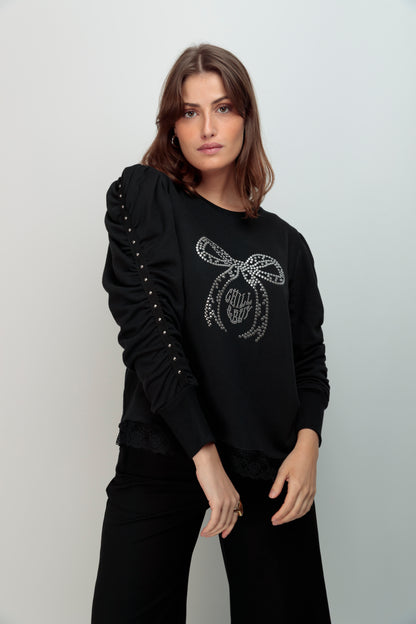 Sudadera Canela Lazo Tachas