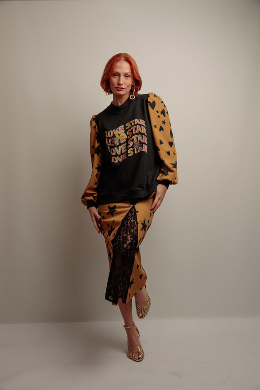 Sudadera Combinada Love Star