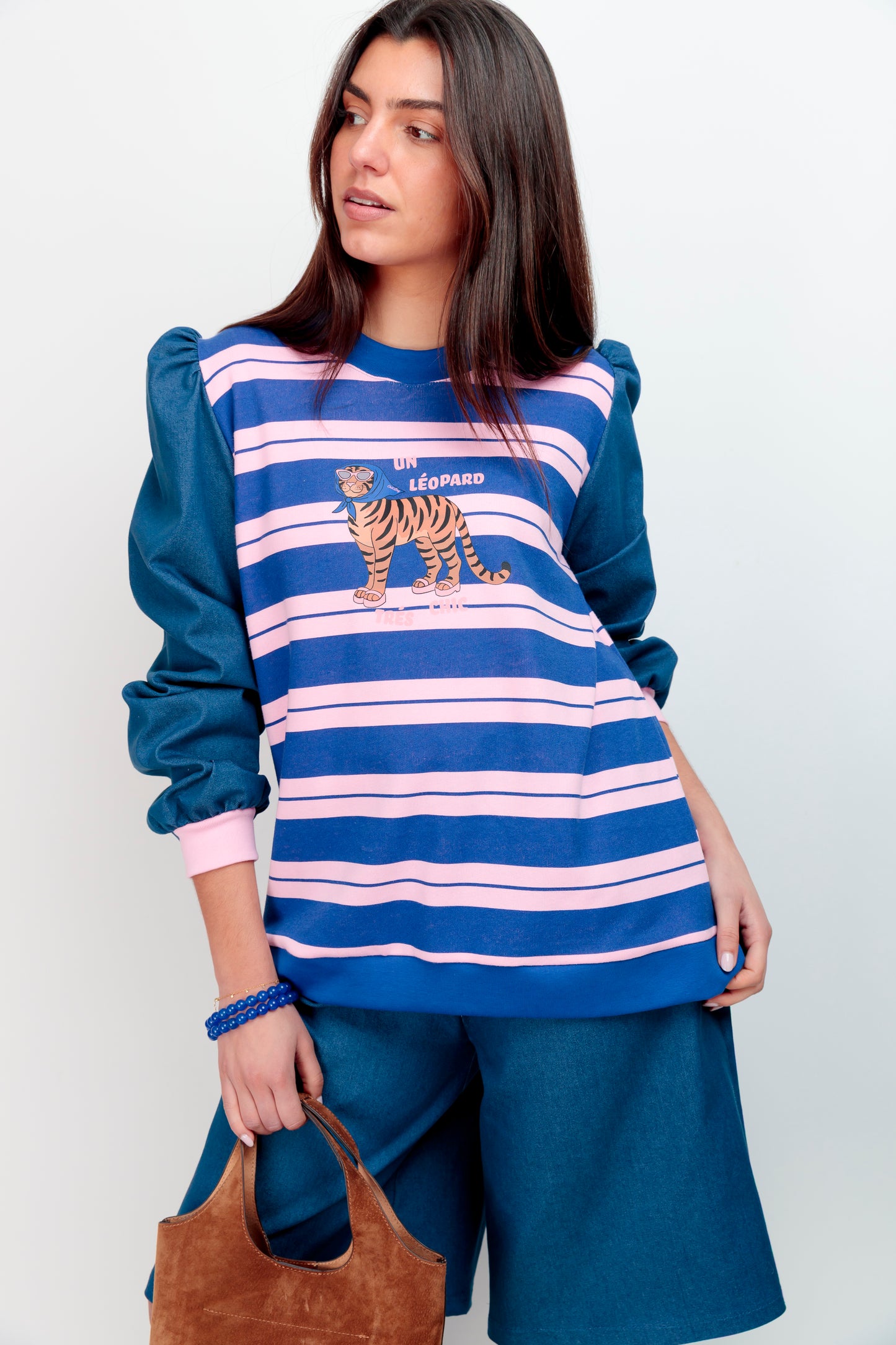 Sweat à rayures combinées très chic