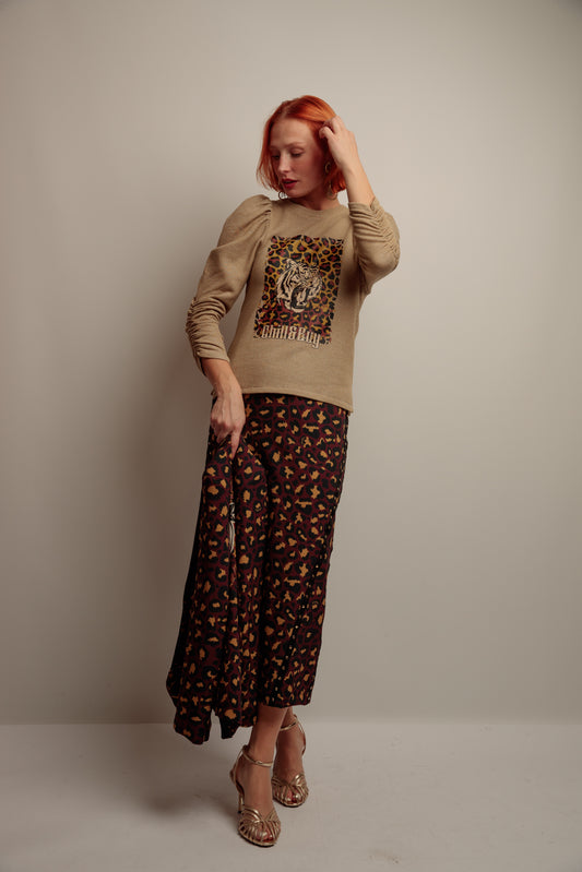 Sudadera Lurex Tigre Print