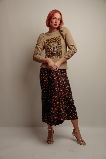 Sudadera Lurex Tigre Print