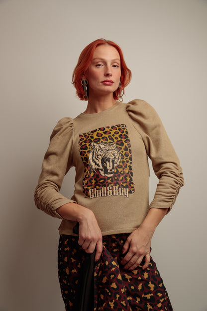 Sudadera Lurex Tigre Print