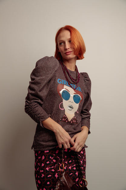 Sudadera Lurex Girl Star