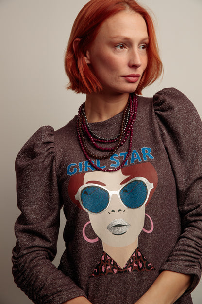 Sudadera Lurex Girl Star