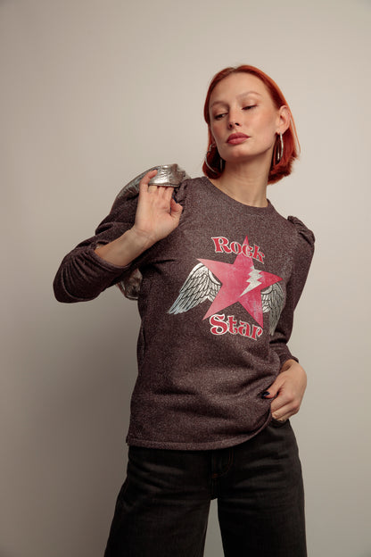 Sudadera Lurex Rock Star