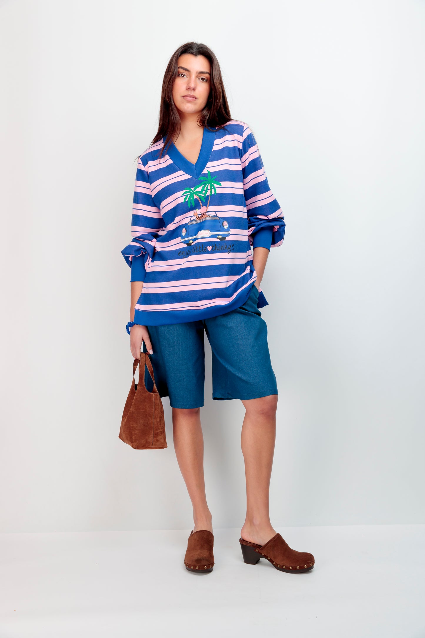 Sweat-shirt Rayures en V Voiture