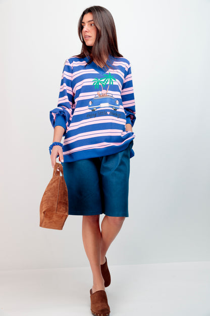 Sweat-shirt Rayures en V Voiture