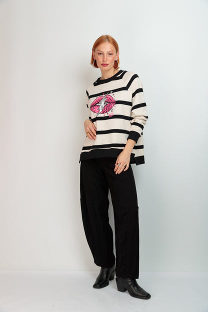 Striped Crew Neck Sweatshirt