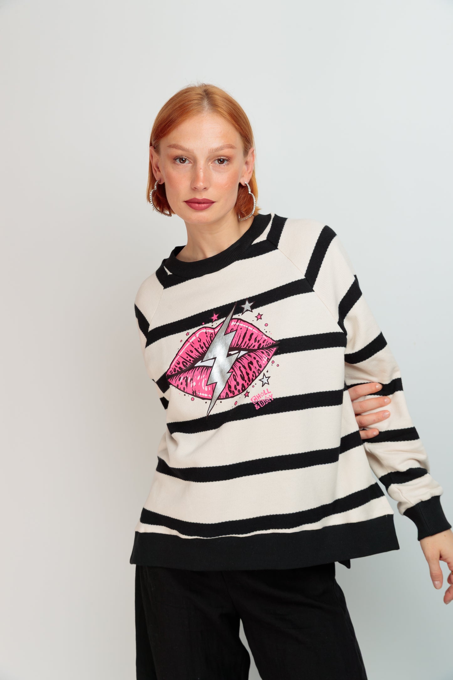 Striped Crew Neck Sweatshirt