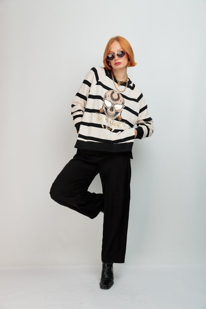 Good Luck Striped Sweatshirt