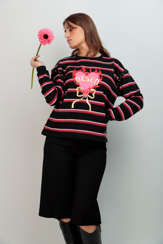 Sudadera Rayas Tachas Deseo