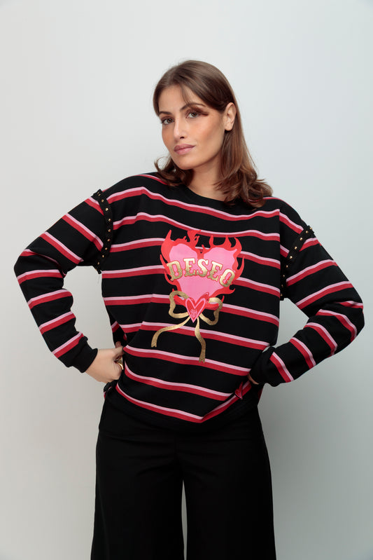 Sudadera Rayas Tachas Deseo