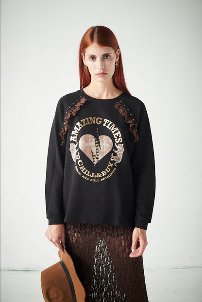 Sudadera Tachas Amazing Brown