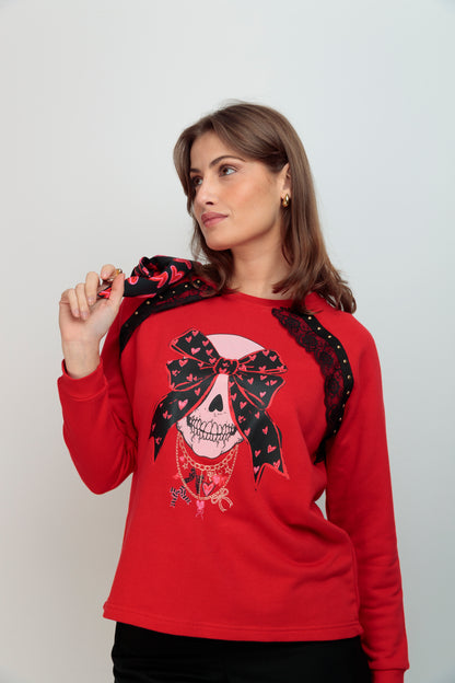 Sudadera Tachas Skull Collares
