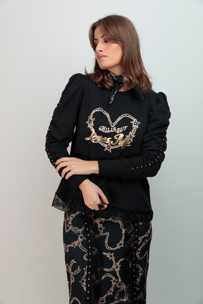 Sudadera Canela Loves Me Beige