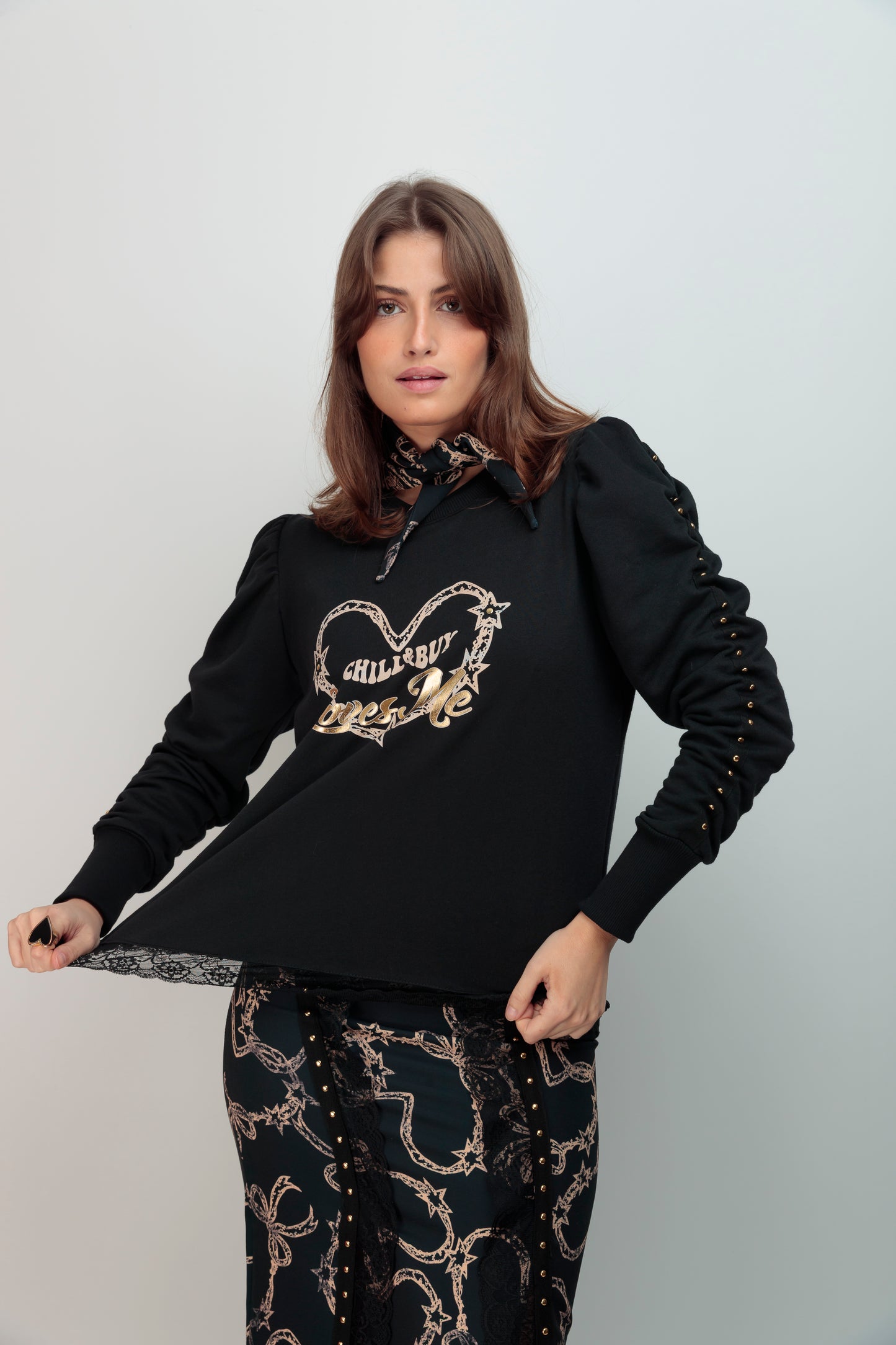 Sudadera Canela Loves Me Beige