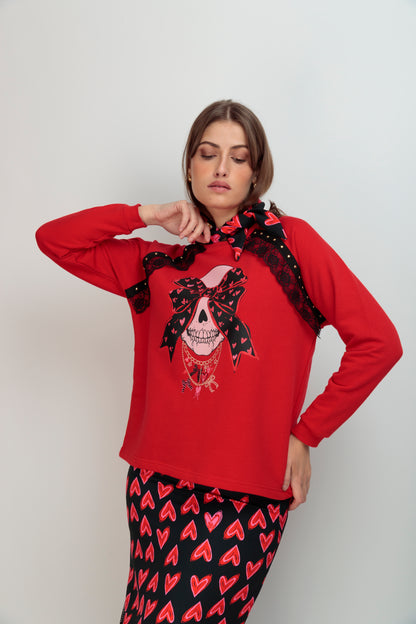 Sudadera Tachas Skull Collares