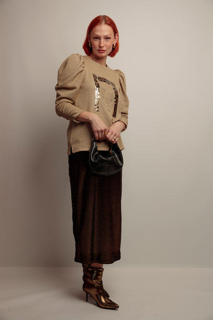 Sudadera Lurex Tiger Strass