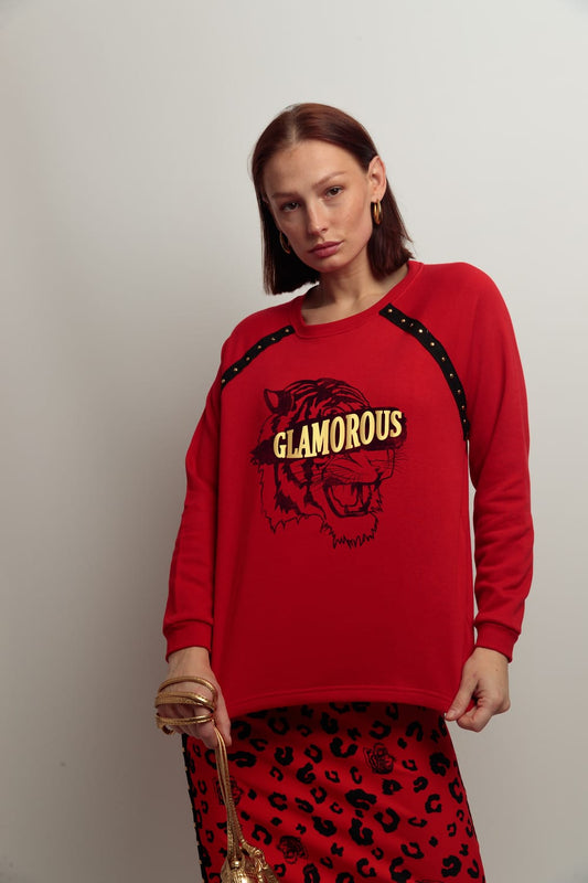 SUDADERA ROJA GLAMOROUS NG