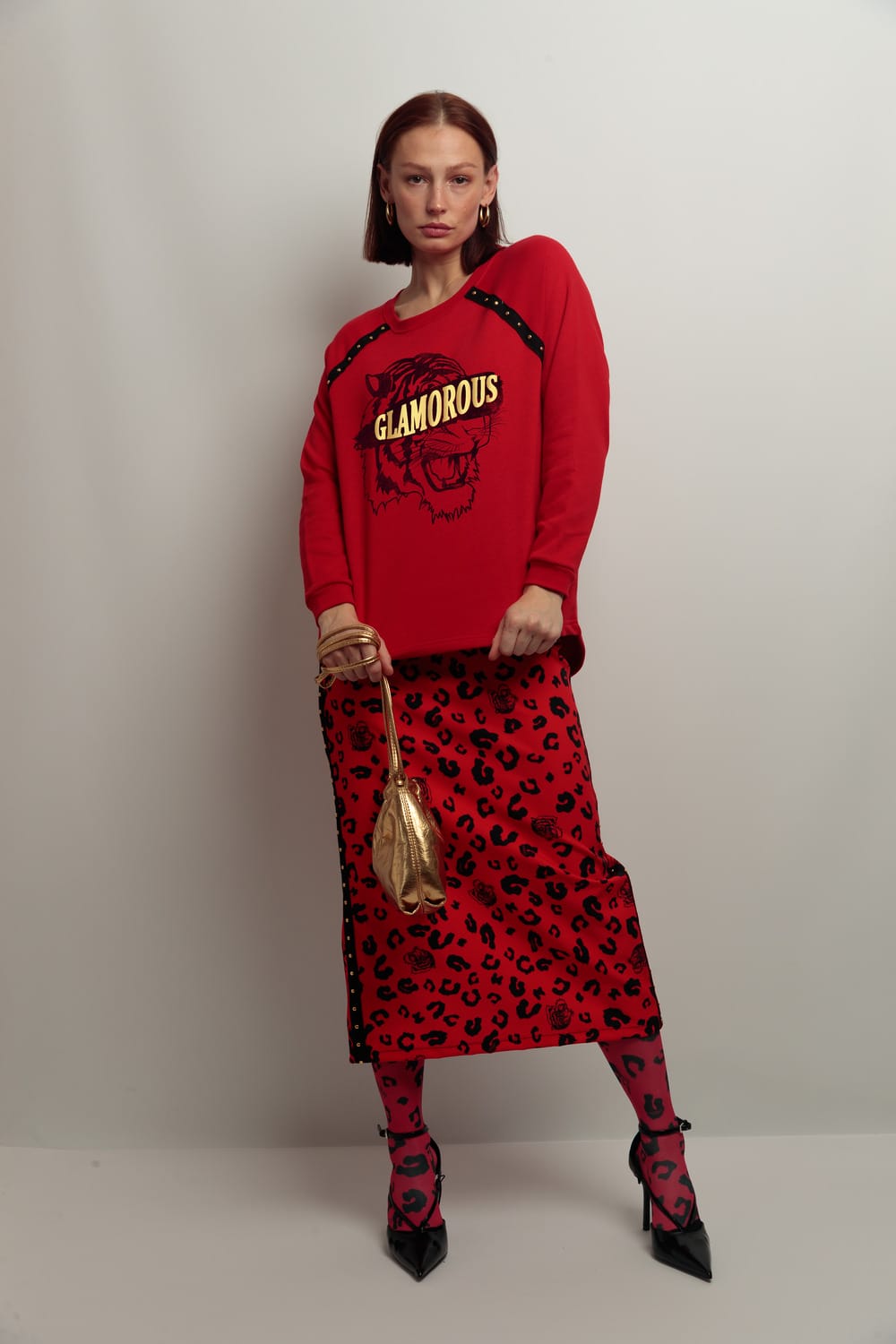 SUDADERA ROJA GLAMOROUS NG