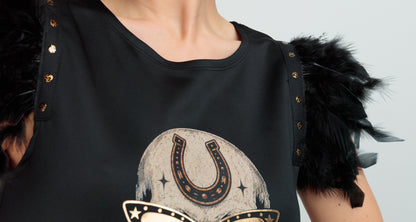 Vestido Largo Plumas Good Luck