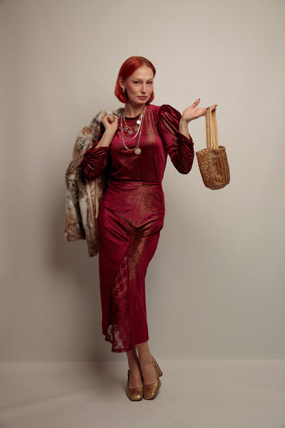 Top Lupita Terciopelo Granate